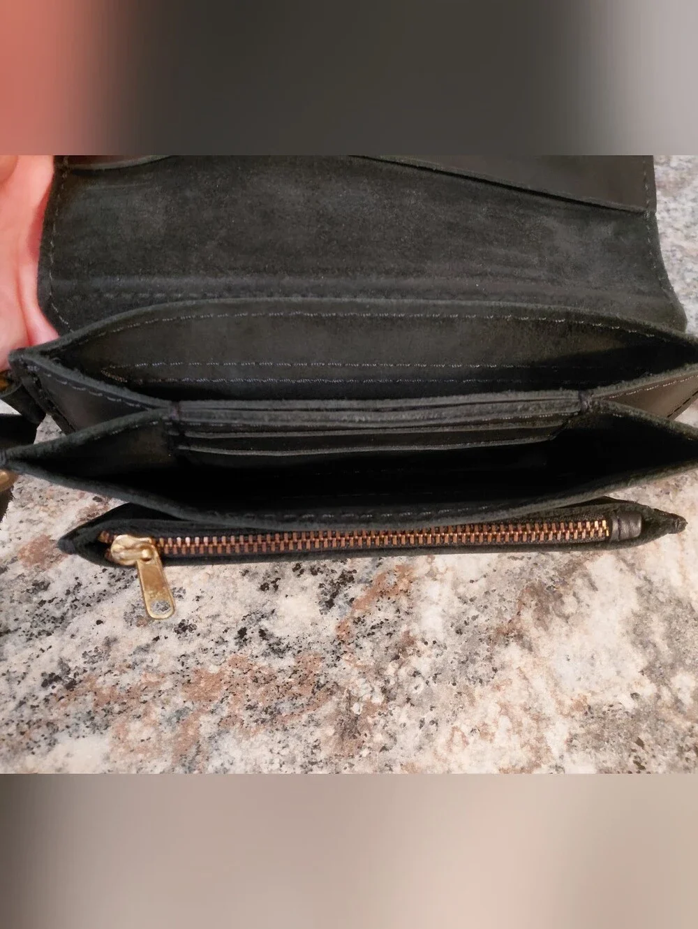 Portland Leather Goods Black Lily Leather Wristlet Wallet